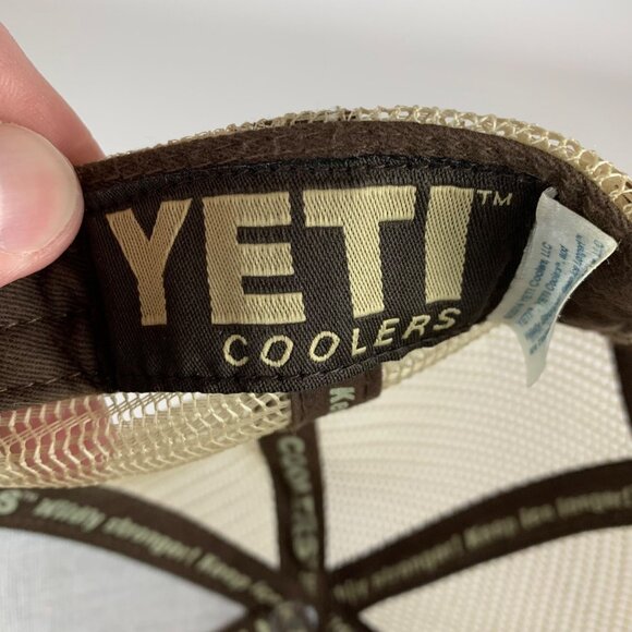 Yeti Coolers Brown Beige Snapback Trucker Hat - Picture 5 of 5